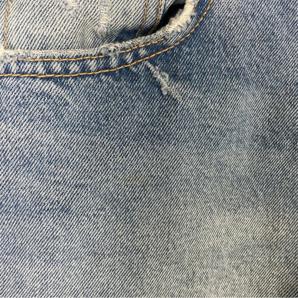 Zara Blue Denim Hi Rise Cut off Denim Shorts 8 - Picture 3 of 7